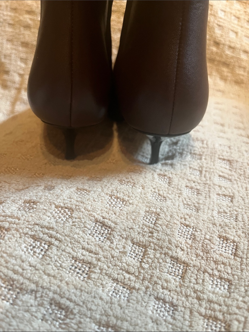 Marc Fisher  Kiona Dark Brown Leather Square-Toe Ankle Booties - Picture 3 of 7